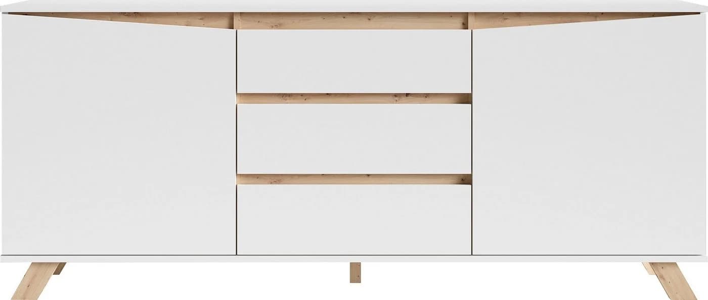 Sideboard BYLIVING Valentin Weiß Artisan Eiche Modern - Bild 2
