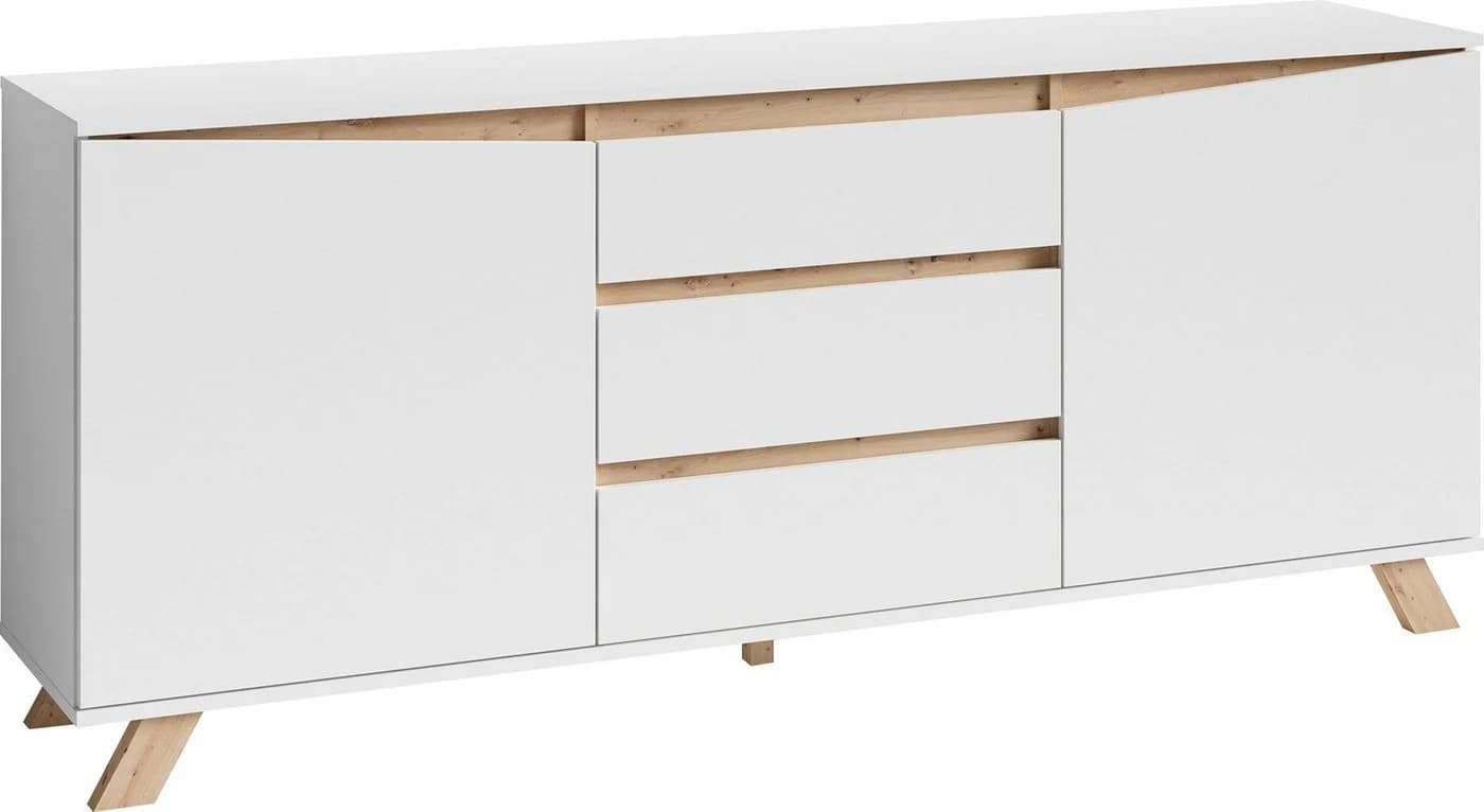 Sideboard BYLIVING Valentin Weiß Artisan Eiche Modern - Bild 3