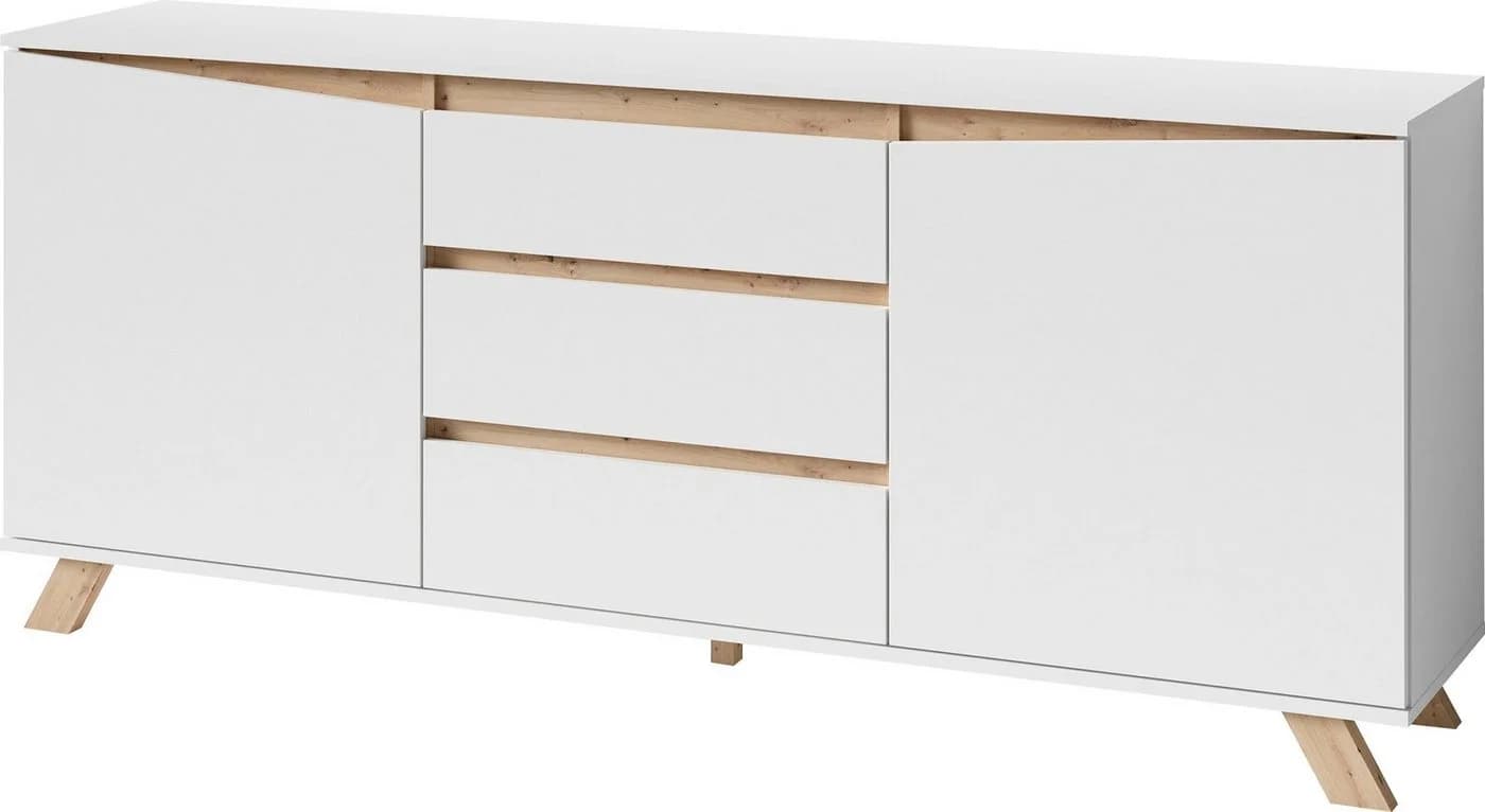 Sideboard BYLIVING Valentin Weiß Artisan Eiche Modern - Bild 4