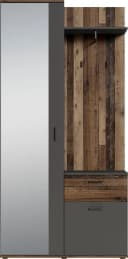 BYLIVING Kompaktgarderobe Jakob Braun Anthrazit mit Spiegel Bild 1