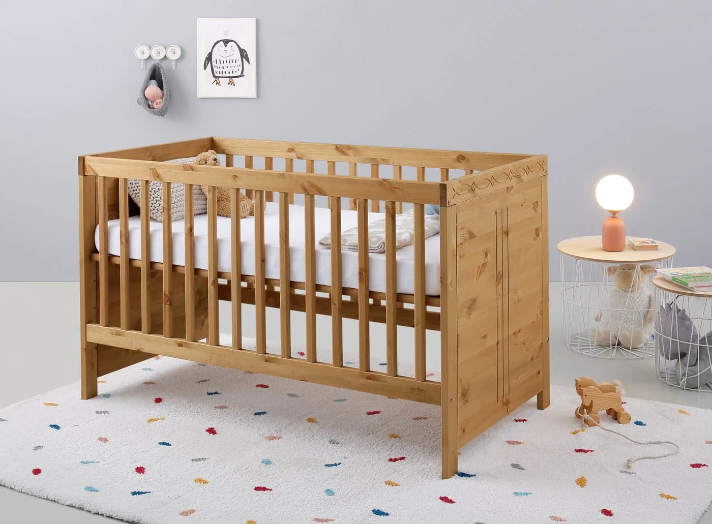 OTTO HOME Babybett Indra Massivholz Kiefer Landhausstil Beige - Bild 2