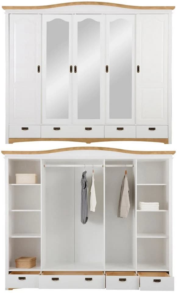 OTTO HOME Konrad Schlafzimmer-Set 4-tlg. Weiß/Gelb Massivholz - Bild 4