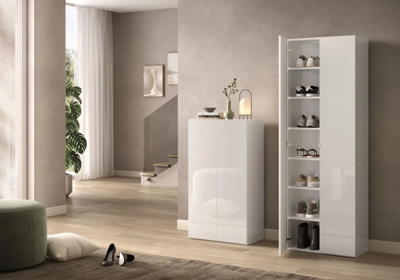 OTTO HOME Schuhschrank SMILE Weiß Hochglanz Lack 5 Ebenen - Bild 5