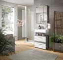 WELLTIME Badmöbel-Set Lucca mit LED-Spiegelschrank Weiß/Silber Bild 1