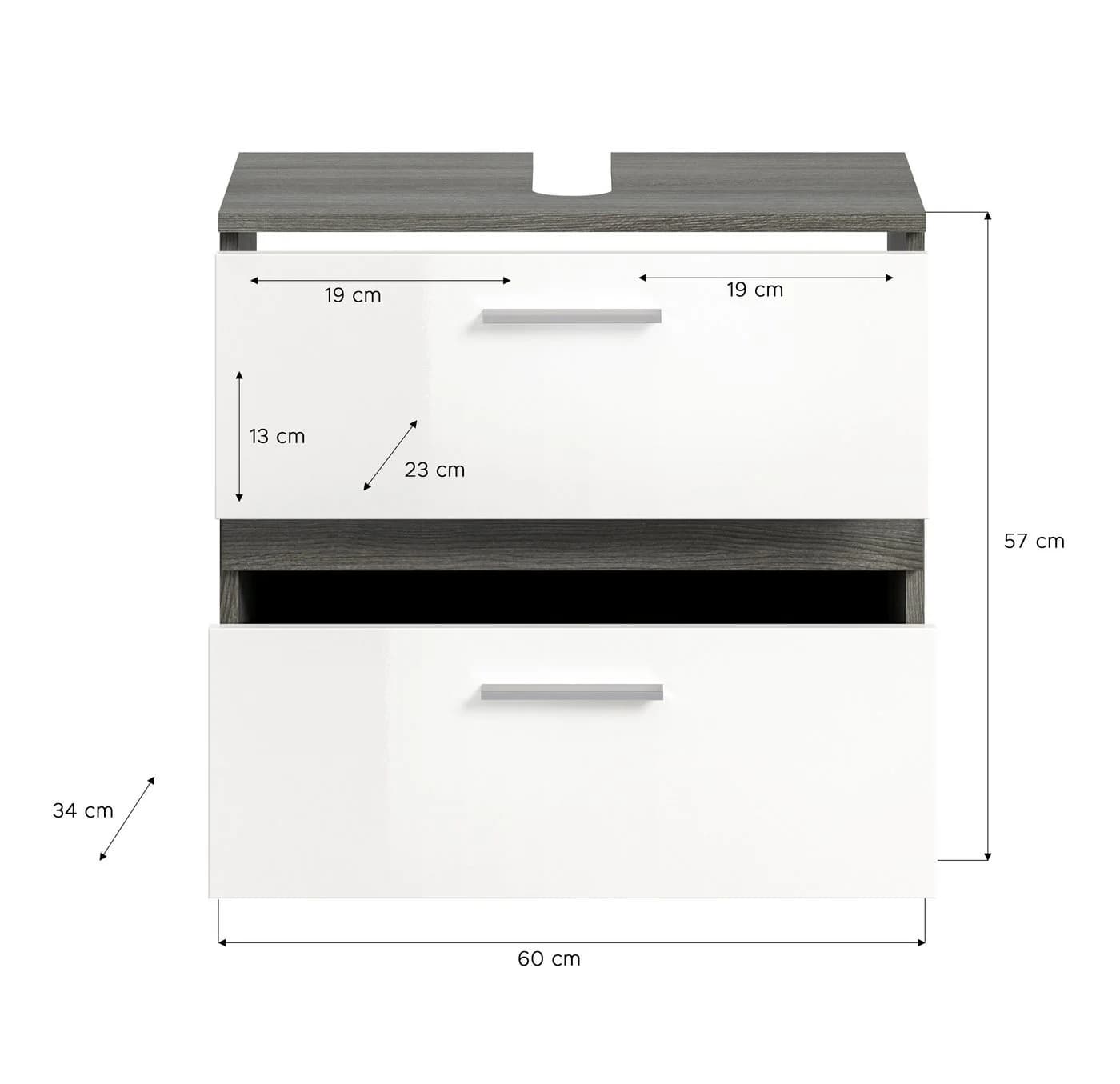 WELLTIME Badmöbel-Set Lucca mit LED-Spiegelschrank Weiß/Silber - Bild 5