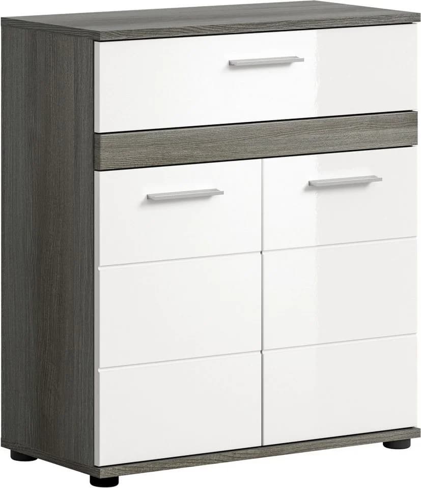 Midischrank WELLTIME LUCCA Weiß Hochglanz 2 Türen 1 Schublade - Bild 2