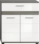 Midischrank WELLTIME LUCCA Weiß Hochglanz 2 Türen 1 Schublade Bild 3