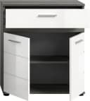 Midischrank WELLTIME LUCCA Weiß Hochglanz 2 Türen 1 Schublade Bild 4