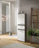 WELLTIME Hochschrank LUCCA Weiß Hochglanz 137 cm Bild 1