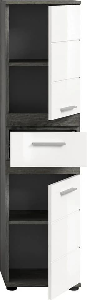 WELLTIME Hochschrank LUCCA Weiß Hochglanz 137 cm - Bild 4