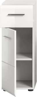 WELLTIME Stauraumschrank Florenz Weiß Hochglanz 1 Tür 1 Schublade Bild 4