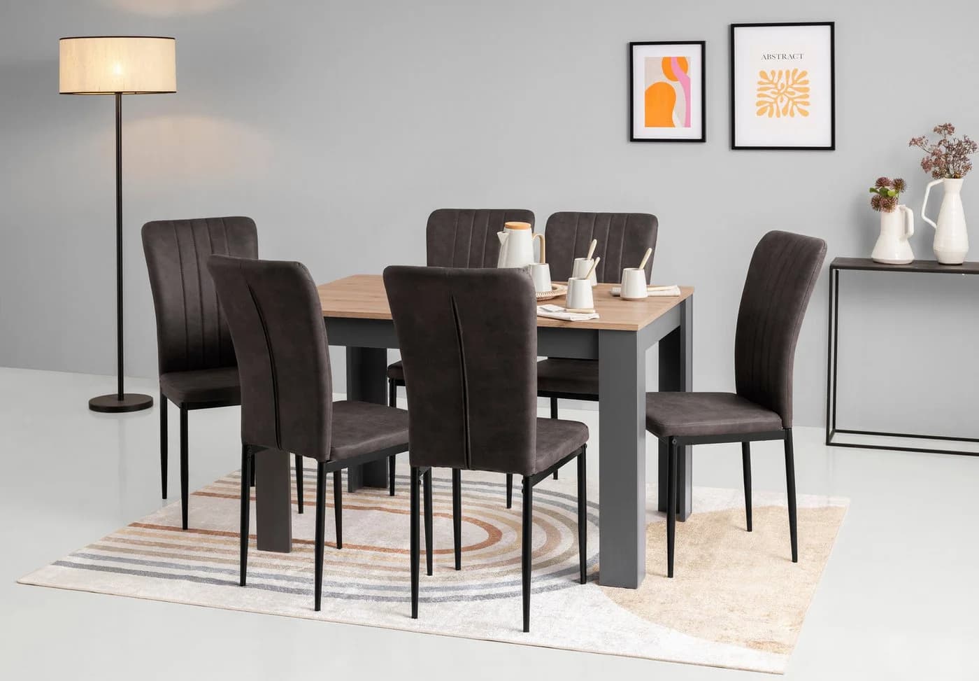 HOME AFFAIRE Essgruppe Bergamo 5-tlg. Grau Schwarz Modern - Bild 2