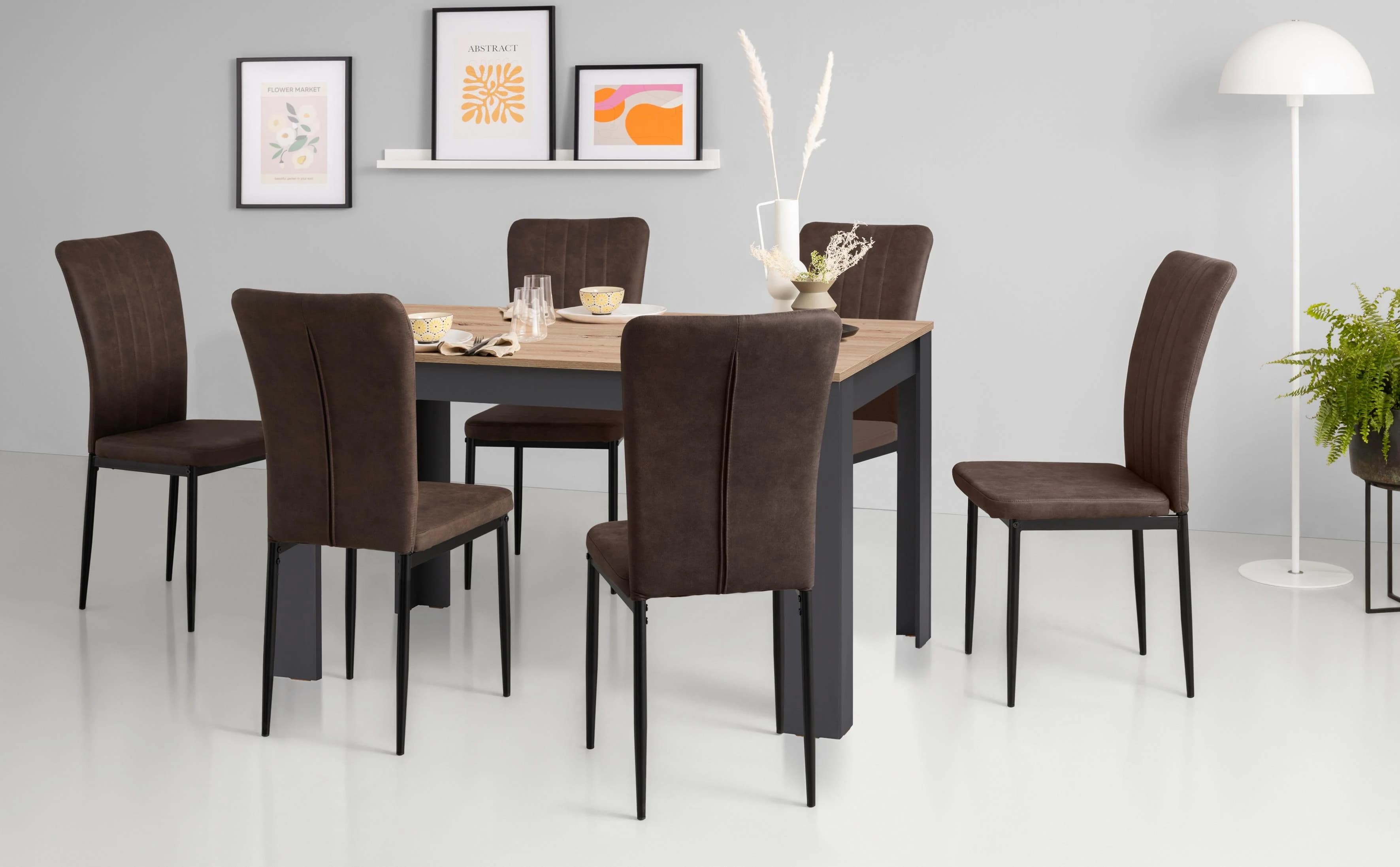 HOME AFFAIRE Essgruppe Bergamo 5-tlg. Braun/Schwarz Modern Vintage