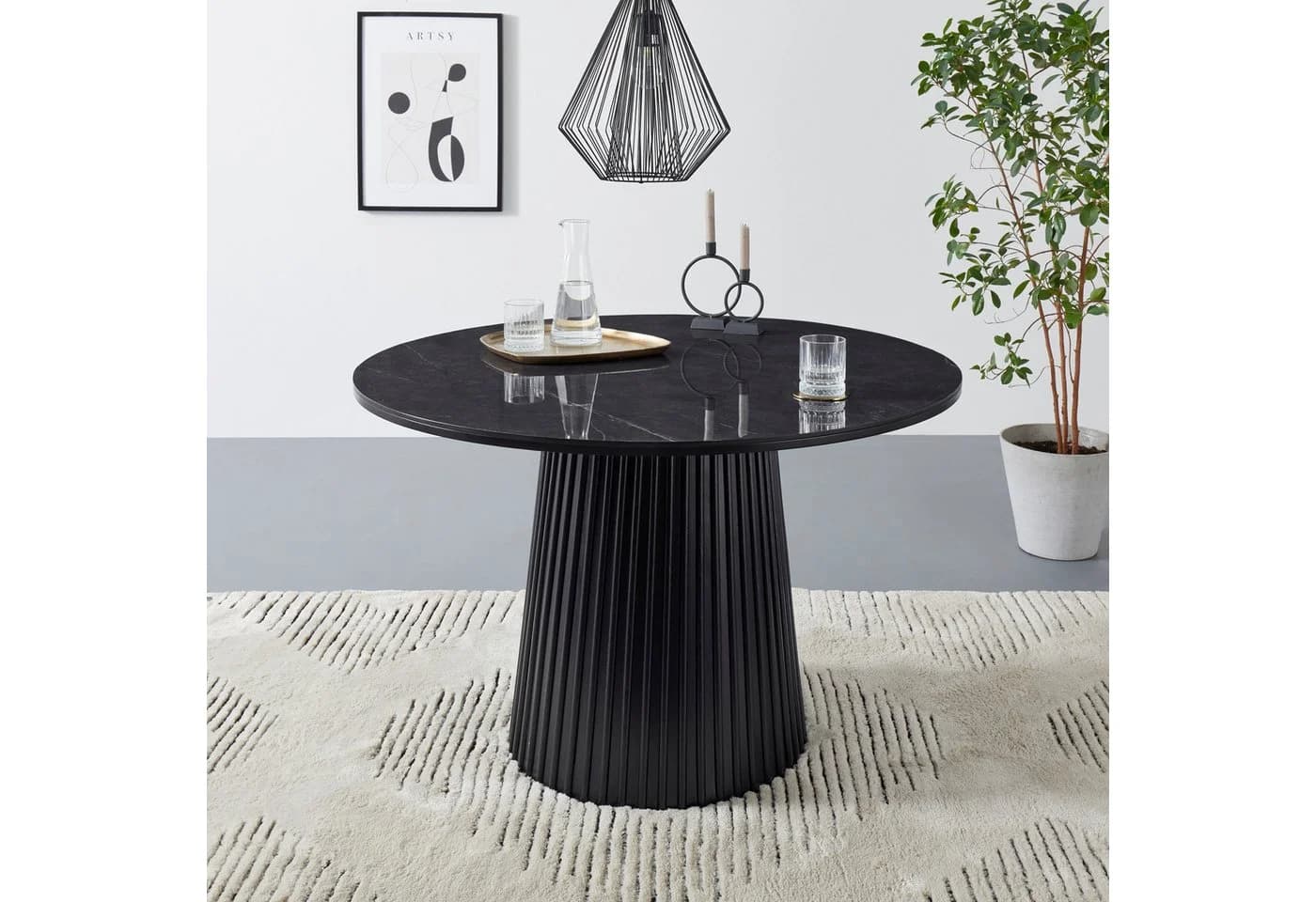 Esstisch OTTO HOME Roos Schwarz Keramik Massivholz - Bild 2
