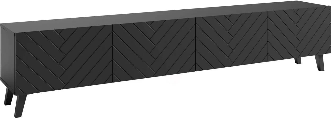 HOME AFFAIRE Lowboard PHUKET Schwarz Strukturfront Soft-Close