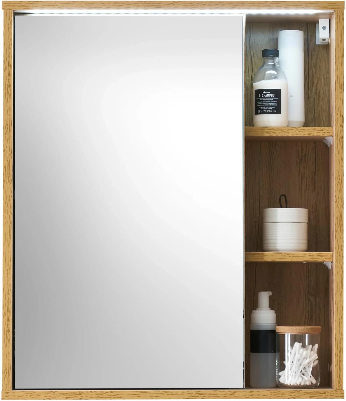 BASIC BY BALCULINA Spiegelschrank Este Braun LED