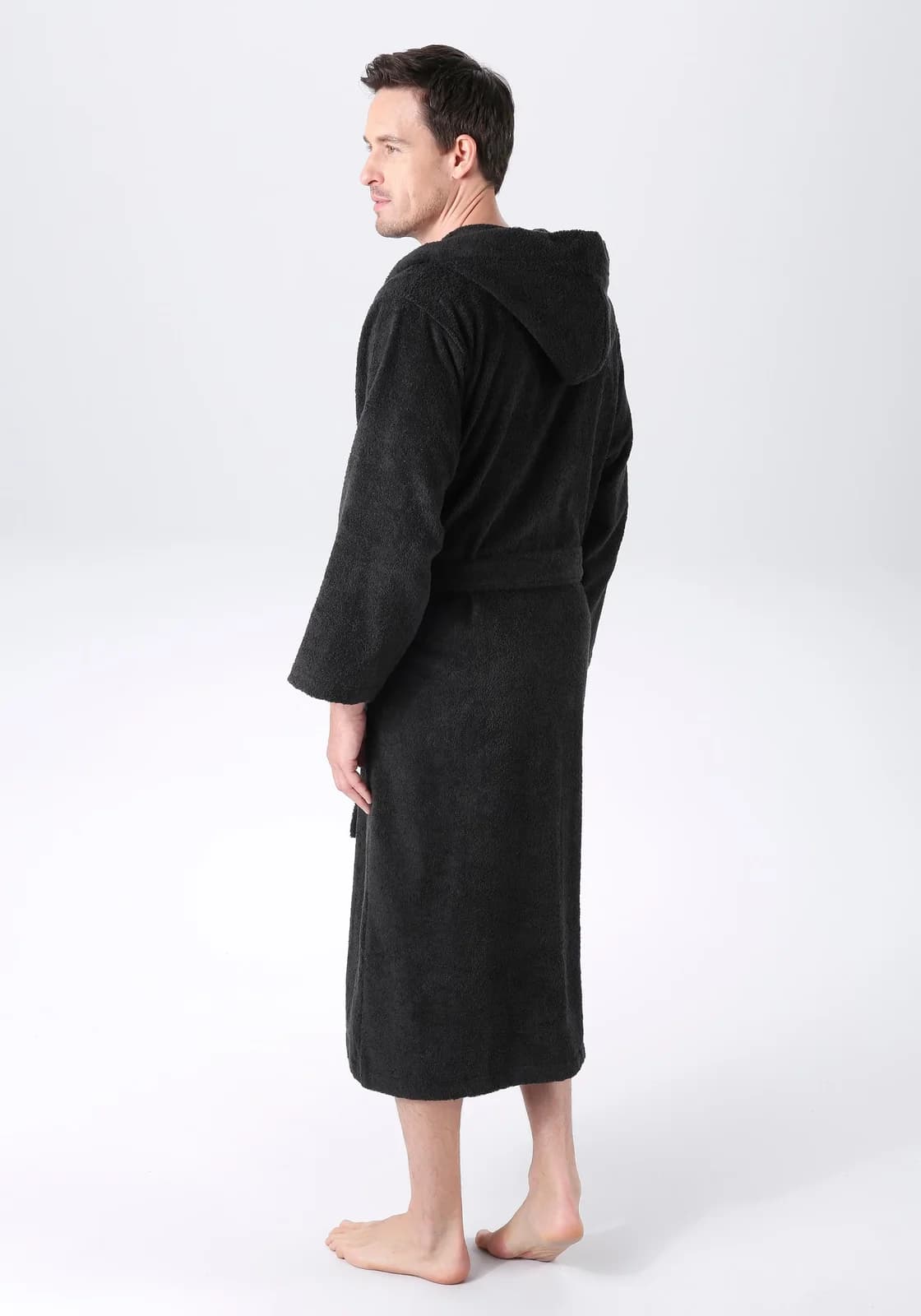 KANGAROOS Unisex-Bademantel Cassidy Schwarz Walkfrottee XXL