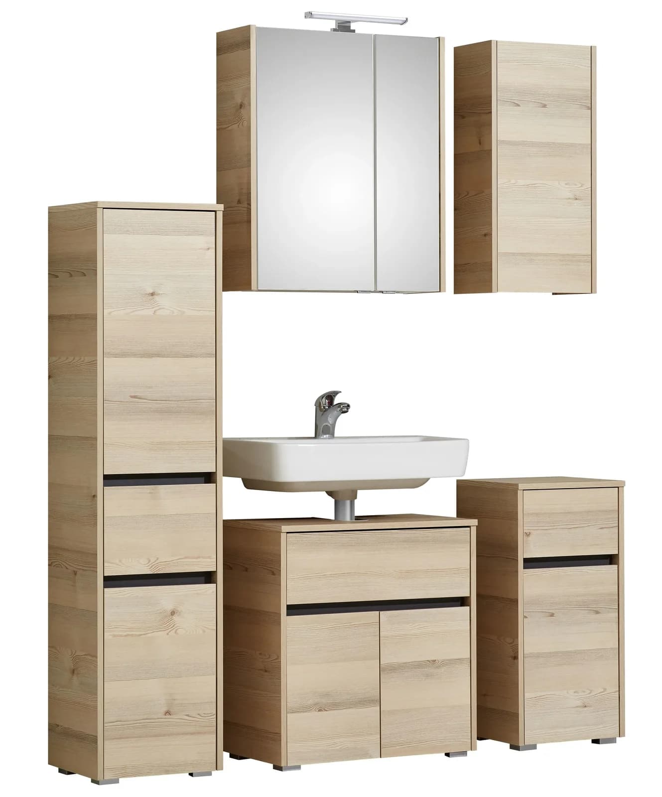 Badmöbel-Set SAPHIR "Quickset 393" beige Polar Pinie quer NB