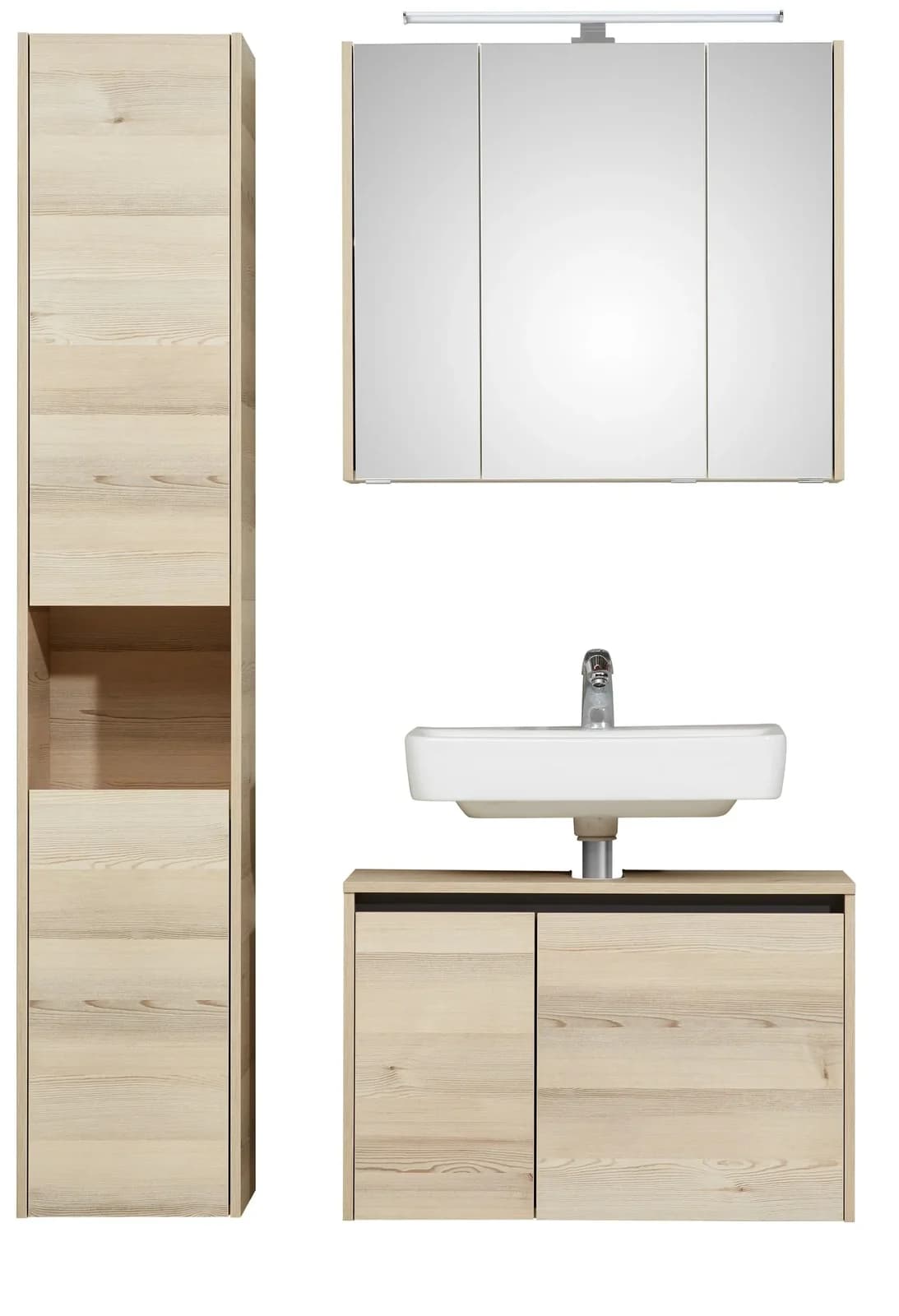Badmöbel-Set SAPHIR "Quickset 393" Beige Polar Pinie quer NB