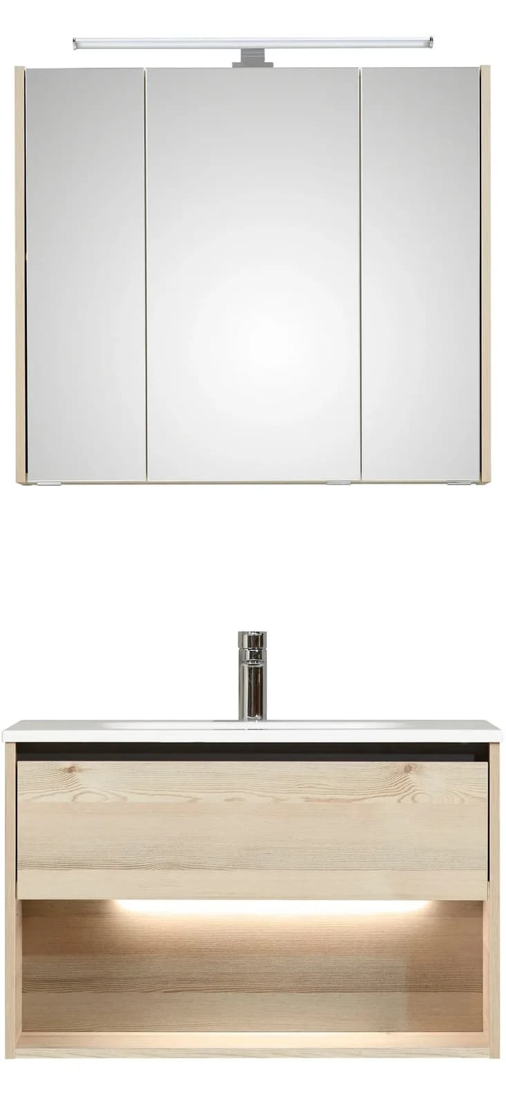 Badmöbel-Set SAPHIR Quickset 393 Beige mit Mineralmarmorwaschtisch