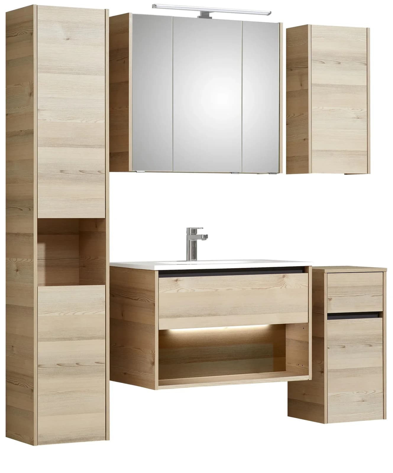 Badmöbel-Set SAPHIR "Quickset 393" Polar Pinie quer NB