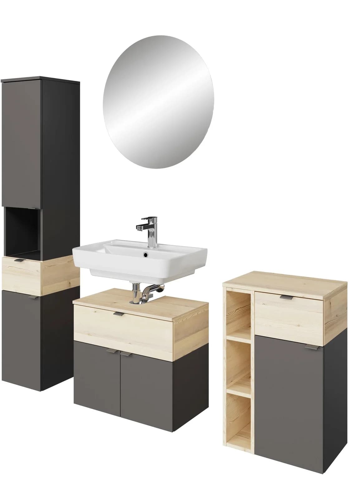 Badmöbel-Set SAPHIR "Quickset 394" Quarzgrau Matt