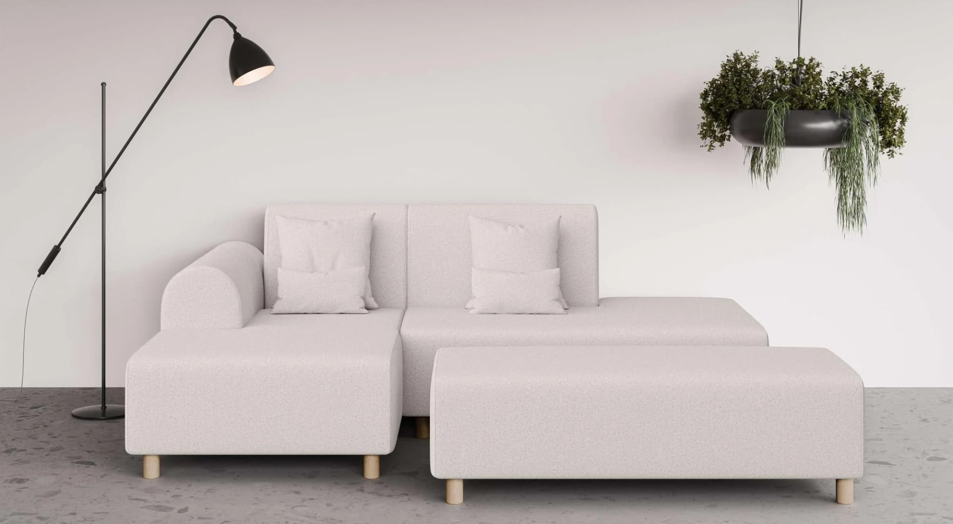 OTTO HOME Ecksofa Suyala mit Hocker Beige L-Form