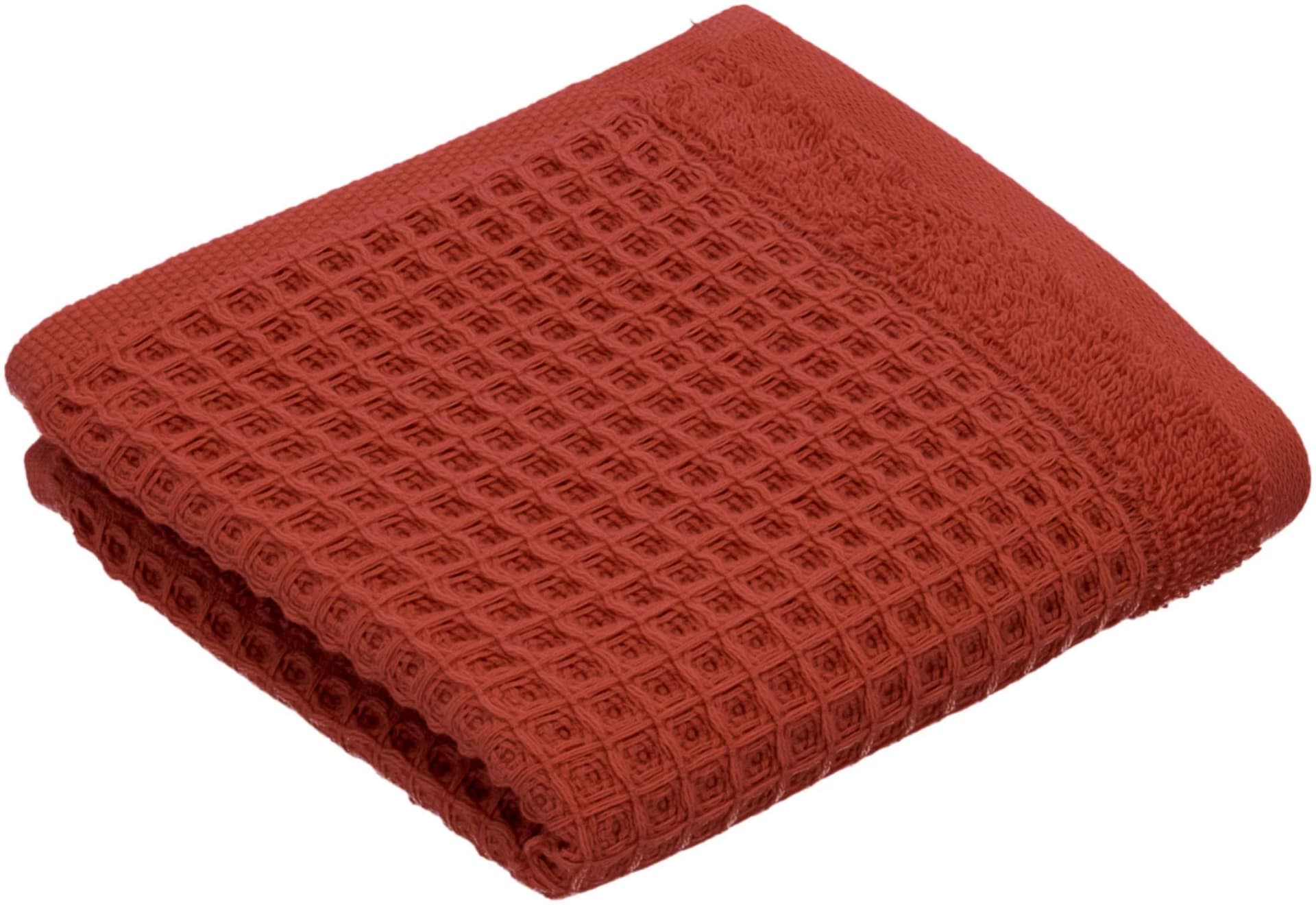 VOSSEN Gästehandtücher Senses Rot Waffelpiqué 30x50cm