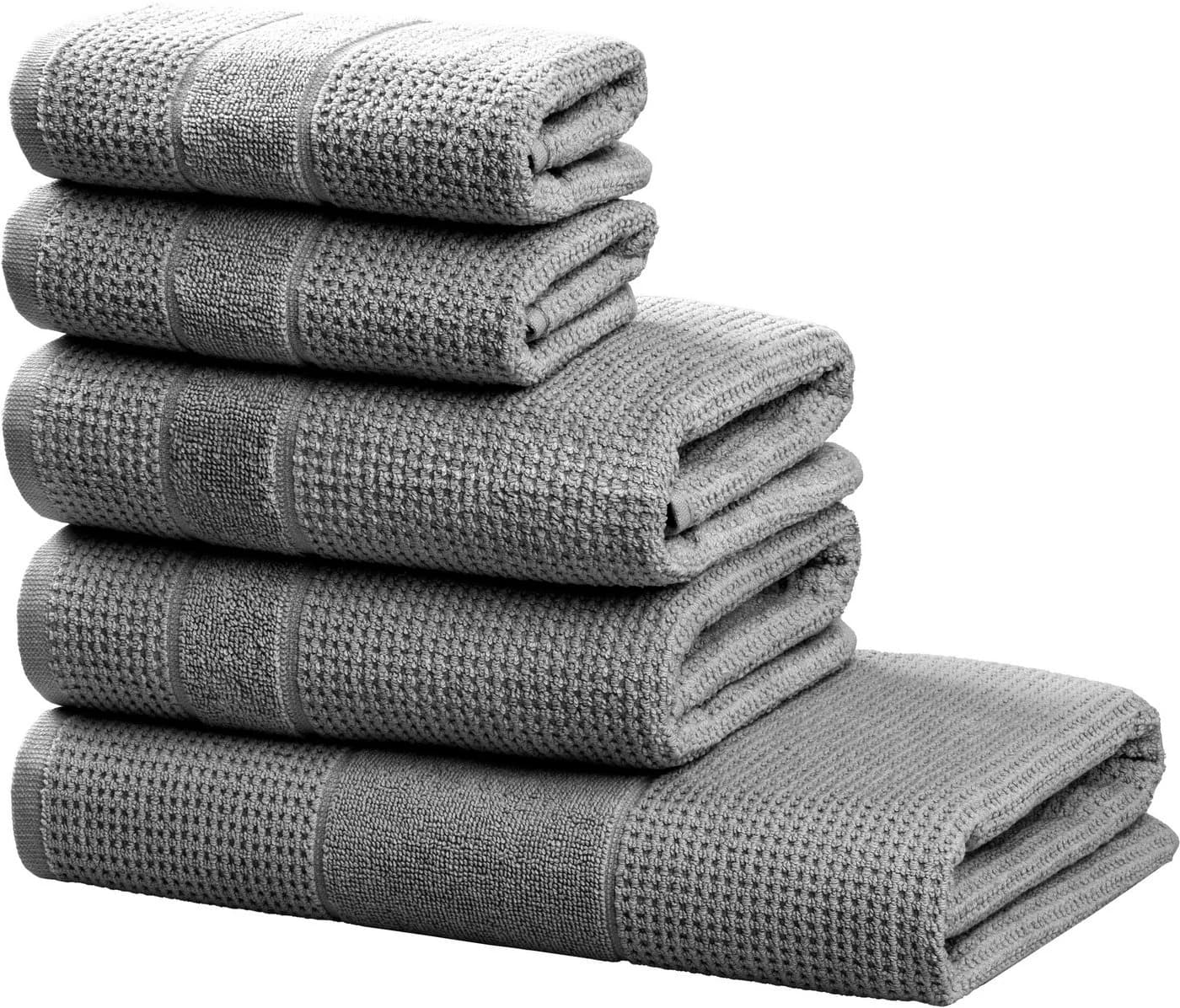 OTTO HOME Handtuchset Kimi Grau 5-tlg. Walkfrottee 100% Baumwolle - Bild 2