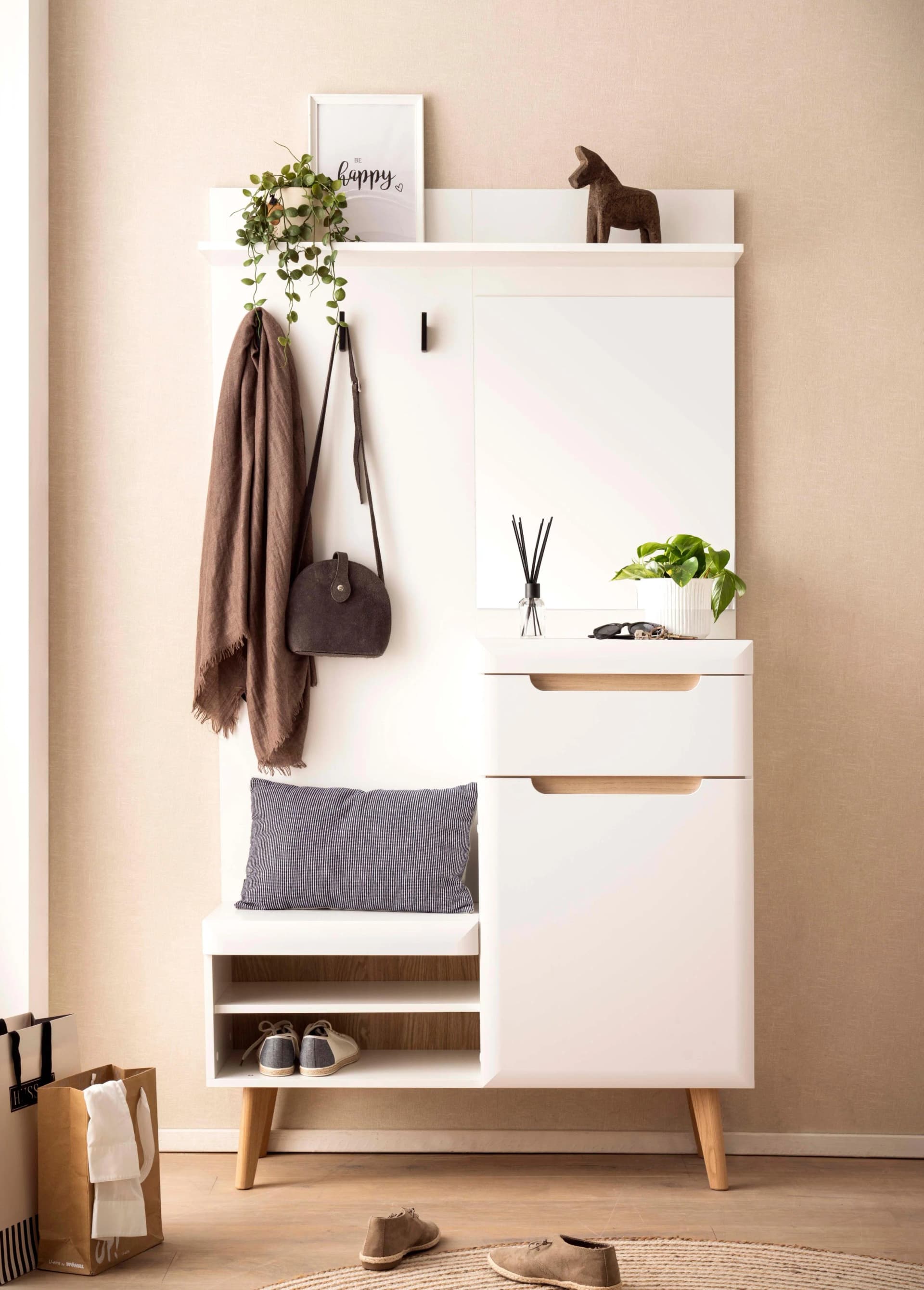 Home Affaire Torge Kompaktgarderobe Weiß Scandi Design