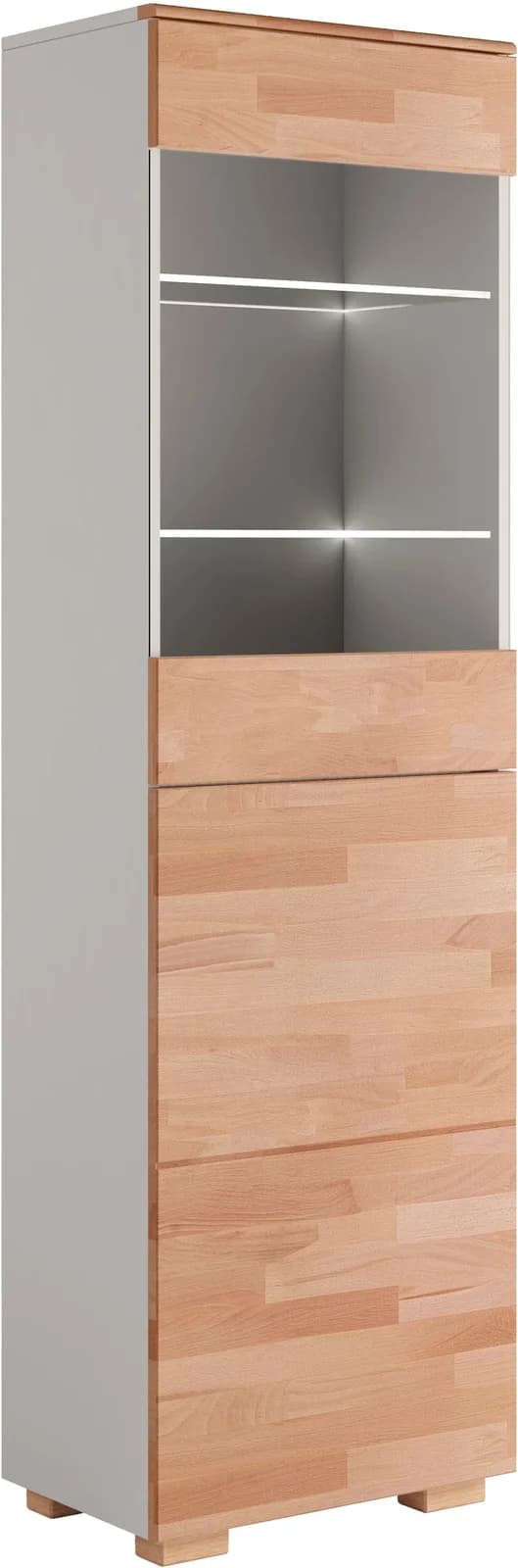 Vitrine HOME AFFAIRE CITRA75, 5 Fächer, 3 verstellbare Einlegeböden, viel Stauraum, grifflos, braun und grau