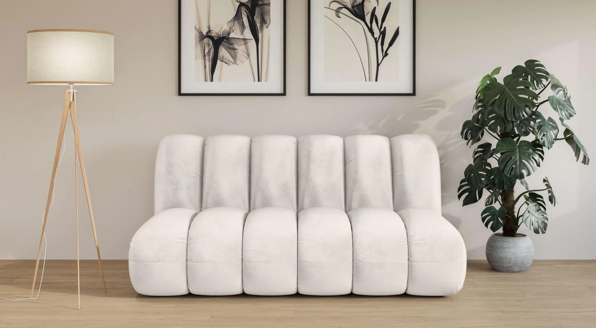 Modernes Beige Sofa aus Polyester