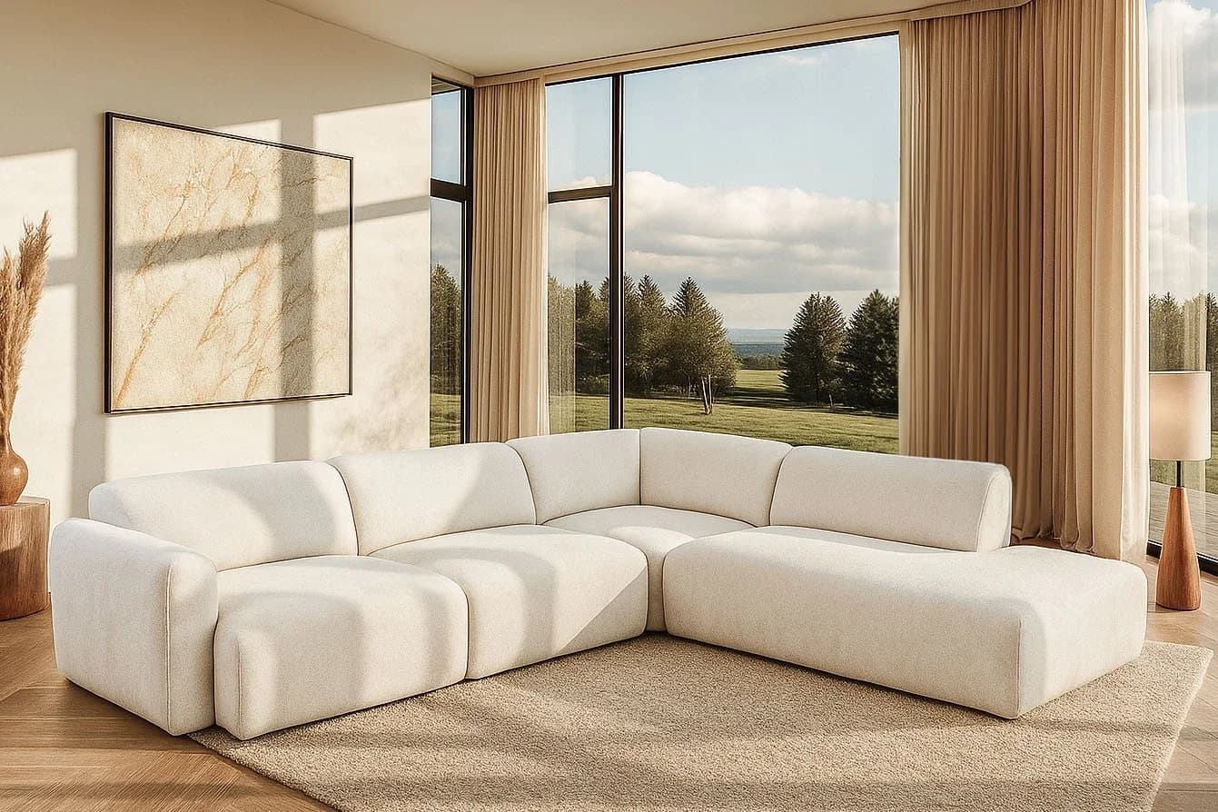 HOME AFFAIRE Ecksofa Myrland L-Form Beige Chenille Easy Clean - Bild 2