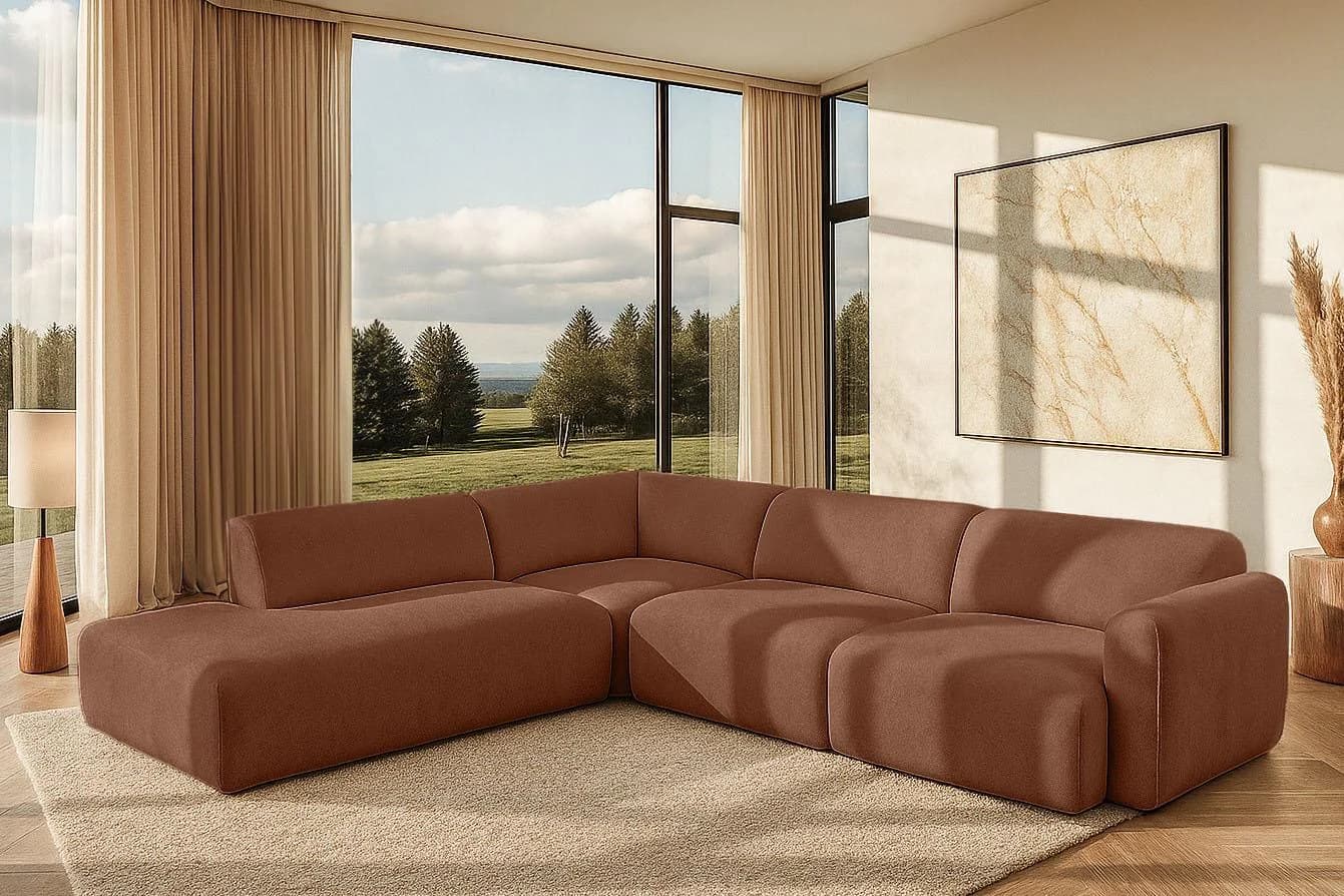 HOME AFFAIRE Ecksofa Myrland Wohnlandschaft L-Form Chenille Easy Clean
