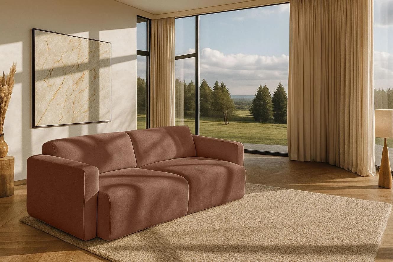 HOME AFFAIRE Myrland 3-Sitzer Sofa Chenille Easy Clean rot