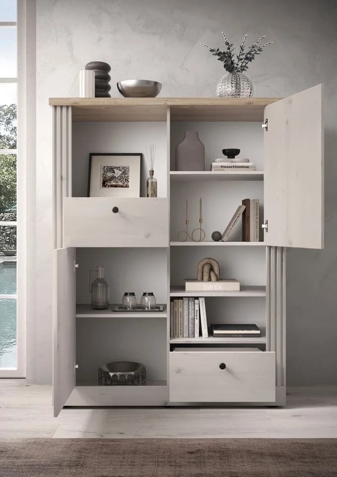 OTTO HOME Highboard Country Landhausstil Beige Braun - Bild 3