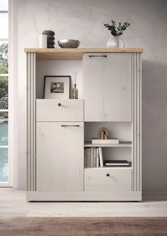 OTTO HOME Highboard Country Landhausstil Beige Braun - Bild 5