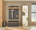 HOME AFFAIRE Garderoben-Set GIRON/CiTY Anthrazit mit Spiegel und Schuhbank Bild 2