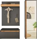 HOME AFFAIRE Garderoben-Set GIRON/CiTY Anthrazit mit Spiegel und Schuhbank Bild 3