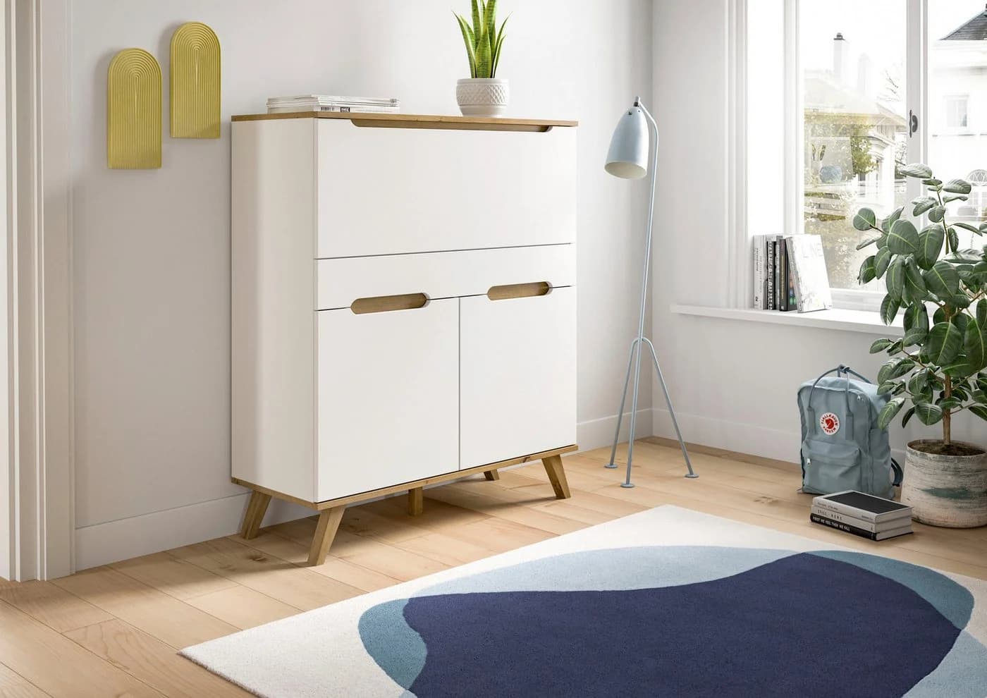 Home affaire Sekretär Alesund Weiß Skandi-Look mit Klappfunktion - Bild 2