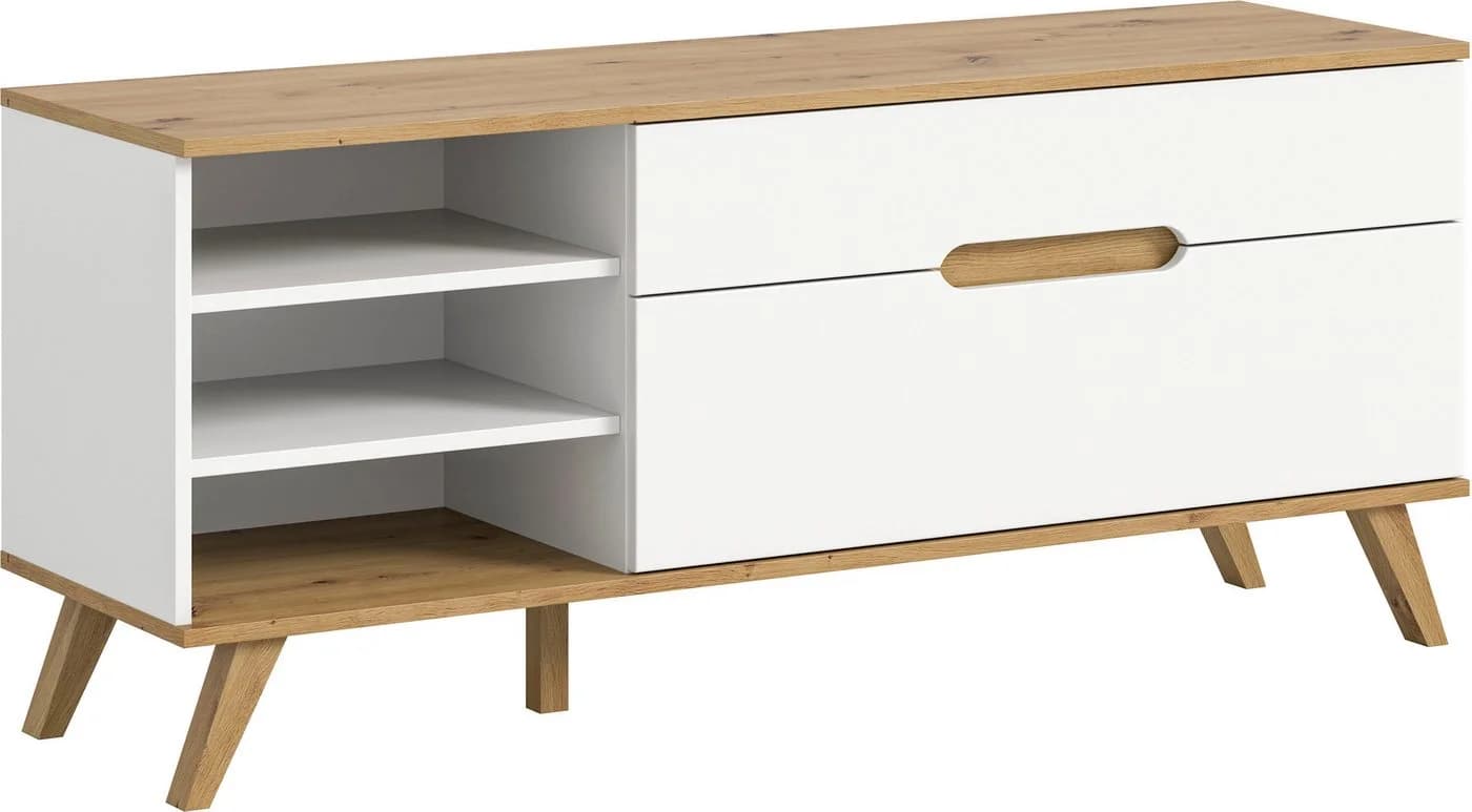 HOME AFFAIRE Lowboard Alesund Weiß Nox Oak 140cm