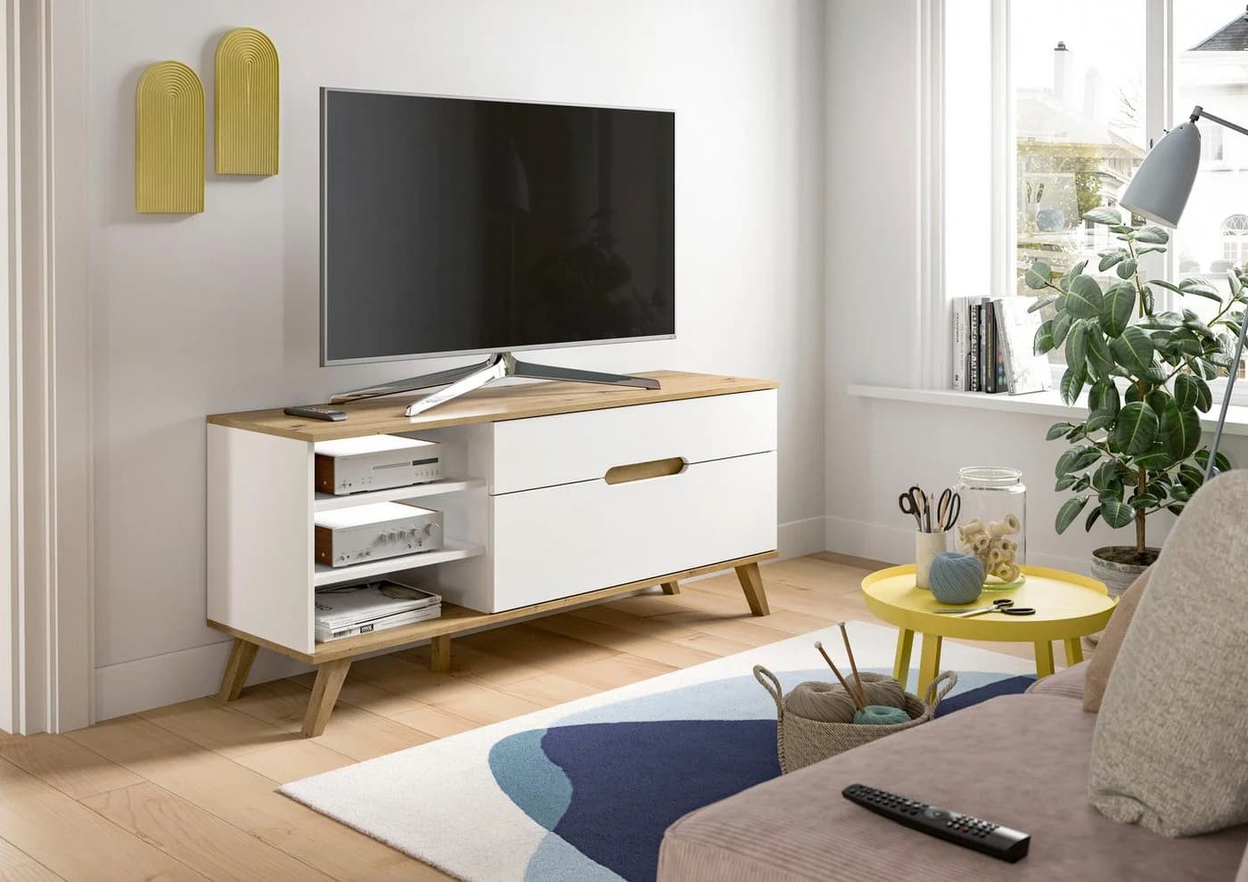 HOME AFFAIRE Lowboard Alesund Weiß Nox Oak 140cm - Bild 2