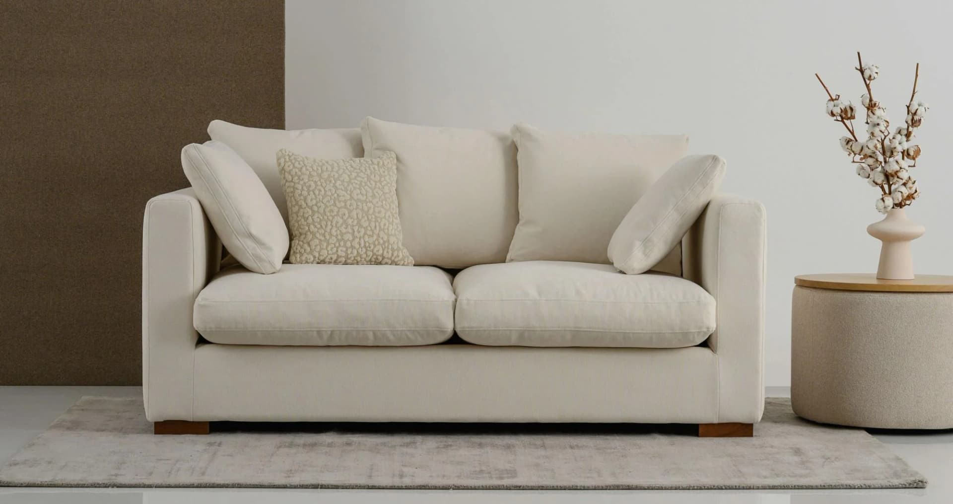 HOME AFFAIRE Comfy 2-Sitzer Sofa Beige Chenille