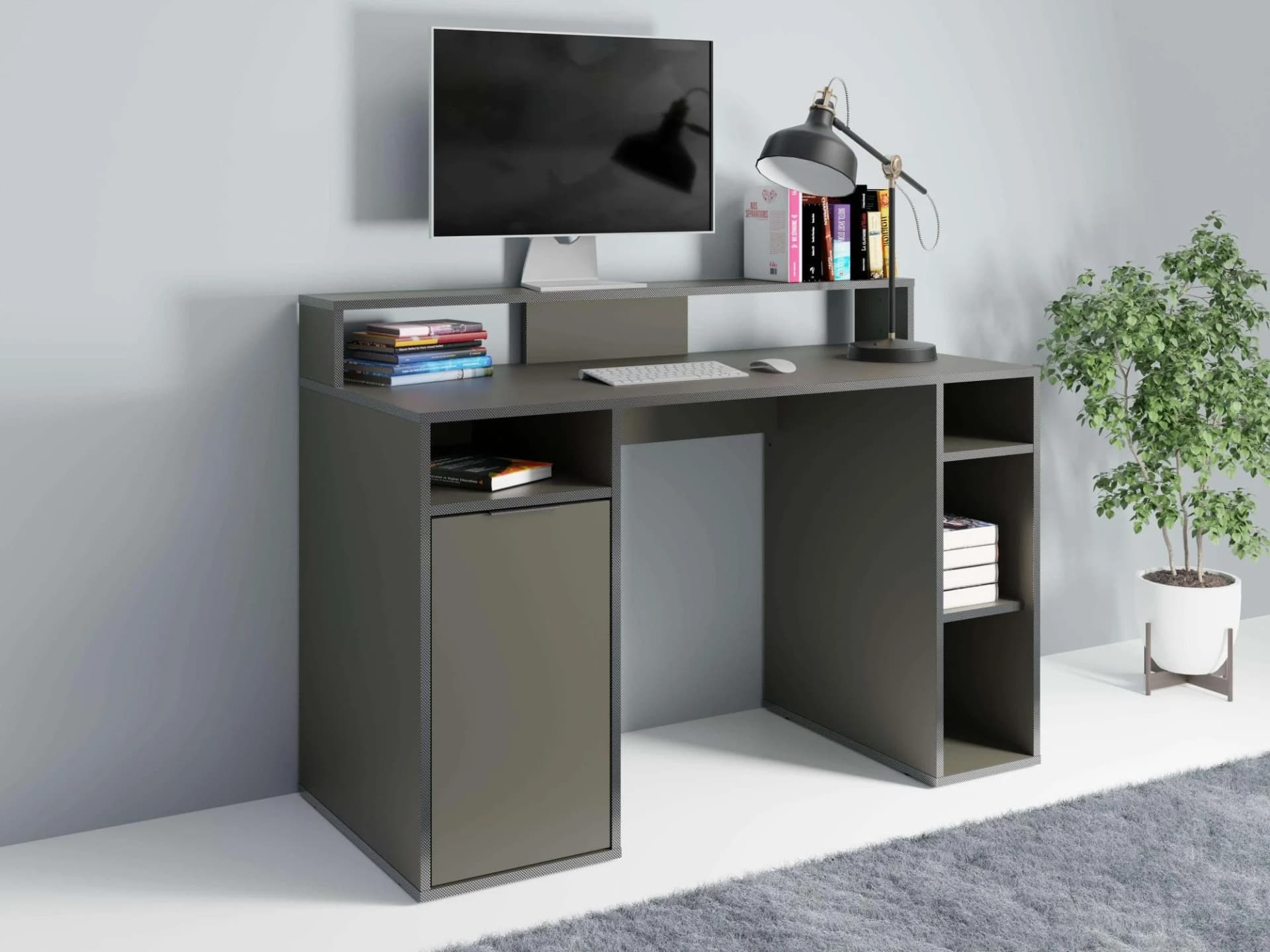HOME AFFAIRE Schreibtisch Orem Grau Gamingtisch