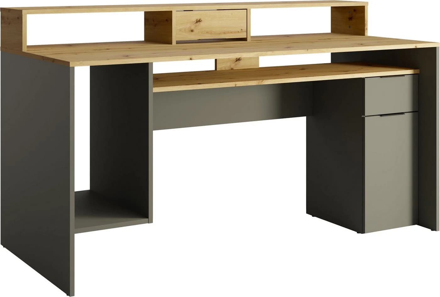 OTTO HOME Schreibtisch Peoria Grau Eiche mit Schublade
