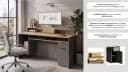 OTTO HOME Schreibtisch Peoria Grau Eiche mit Schublade Bild 3
