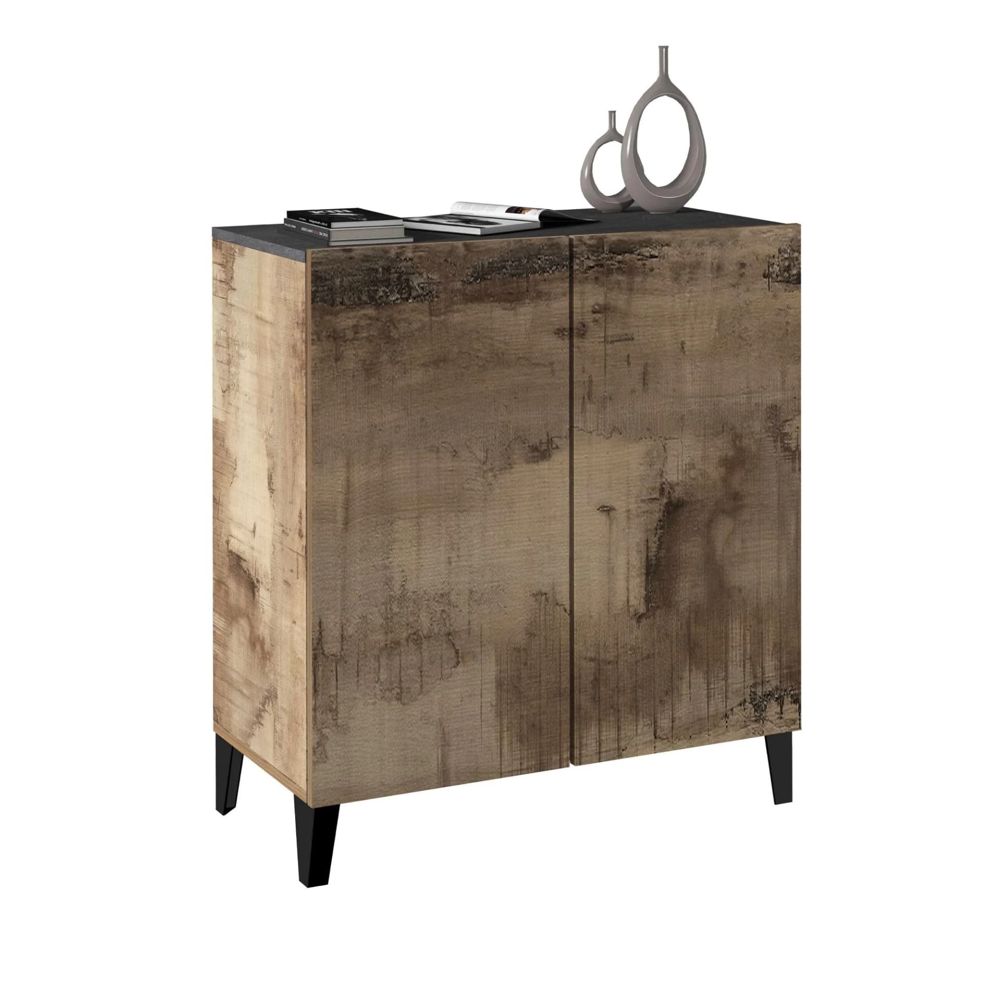 HOME AFFAIRE Sunrise Aktenschrank 2 Türen Beige Grau FSC