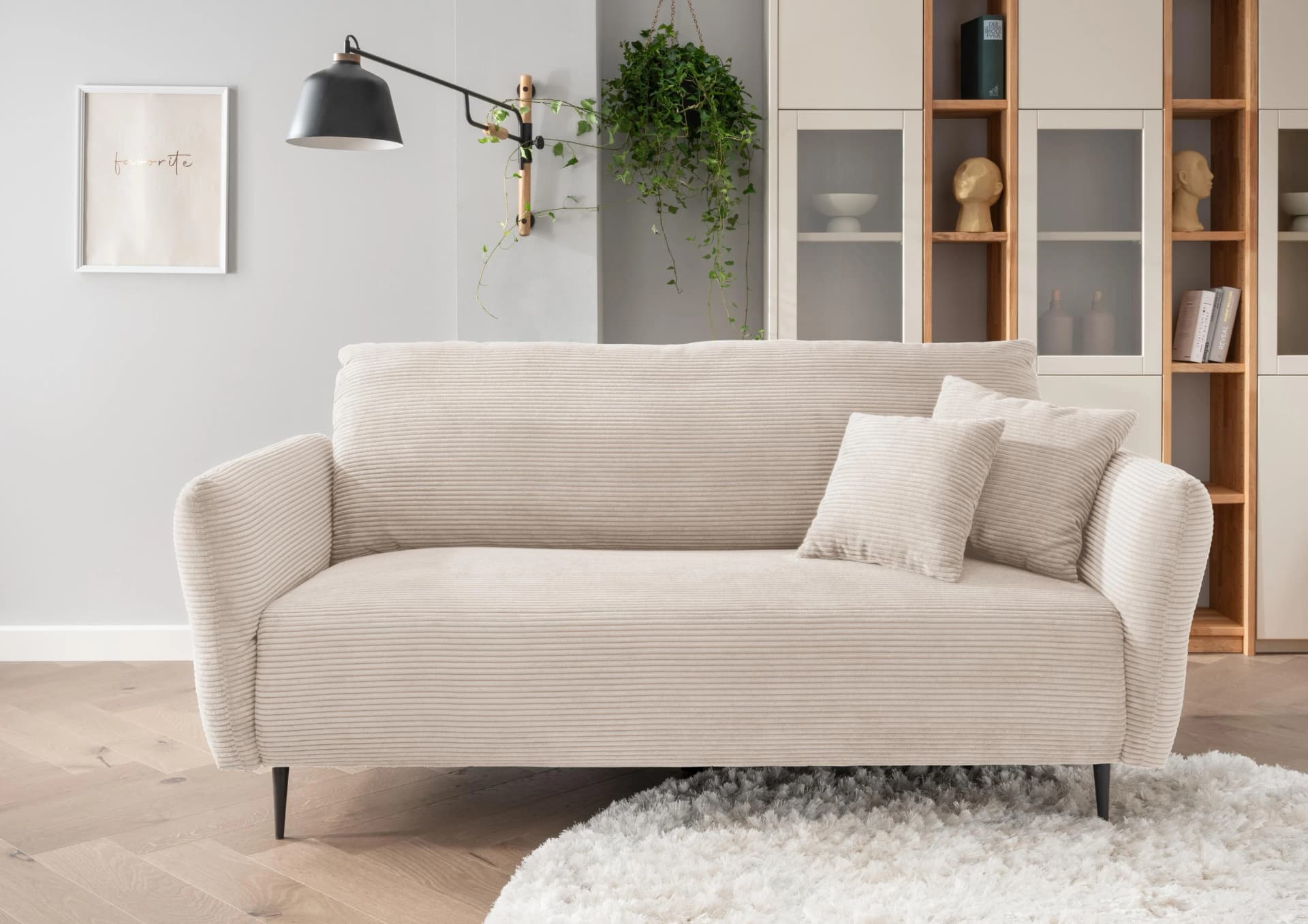 HOME AFFAIRE Polstergarnitur Vanilla Beige 2-tlg. mit verstellbaren Armlehnen