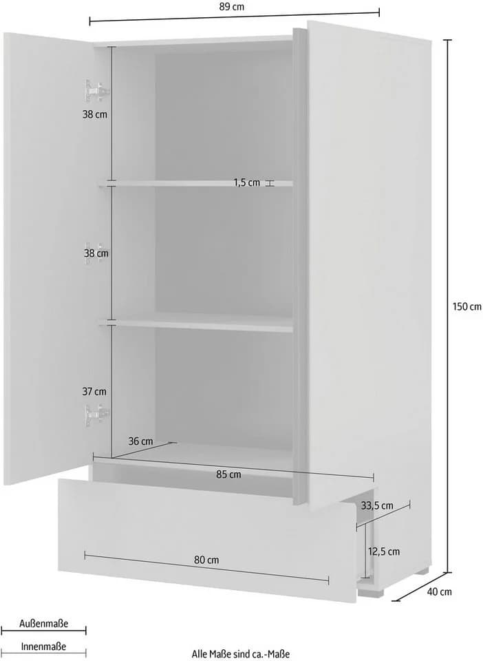 OTTO HOME Cross Wäscheschrank Weiß Modern Grifflos - Bild 5