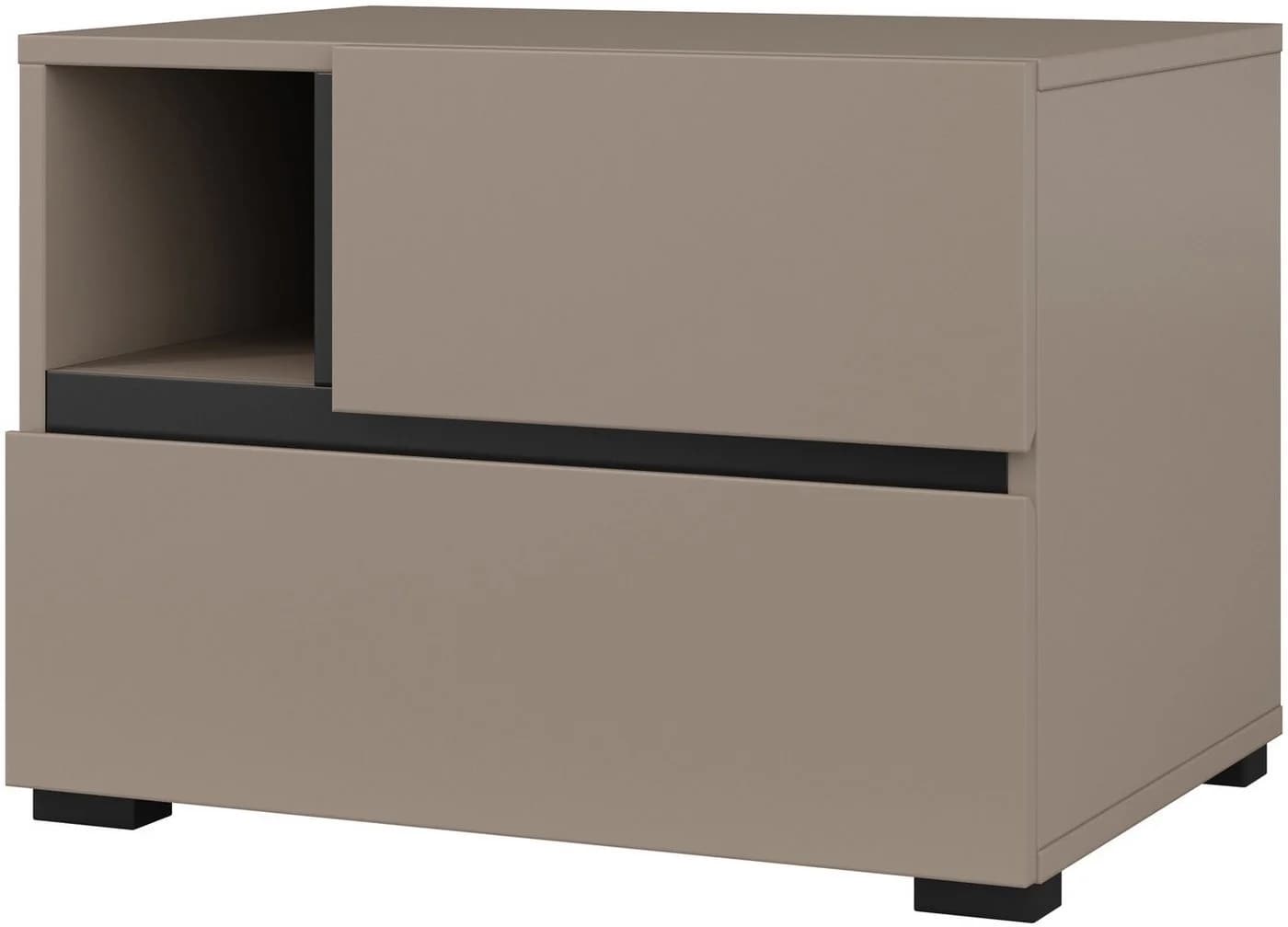 OTTO HOME Nachtkommode Cross Modern Grifflos Braun 55cm - Bild 3